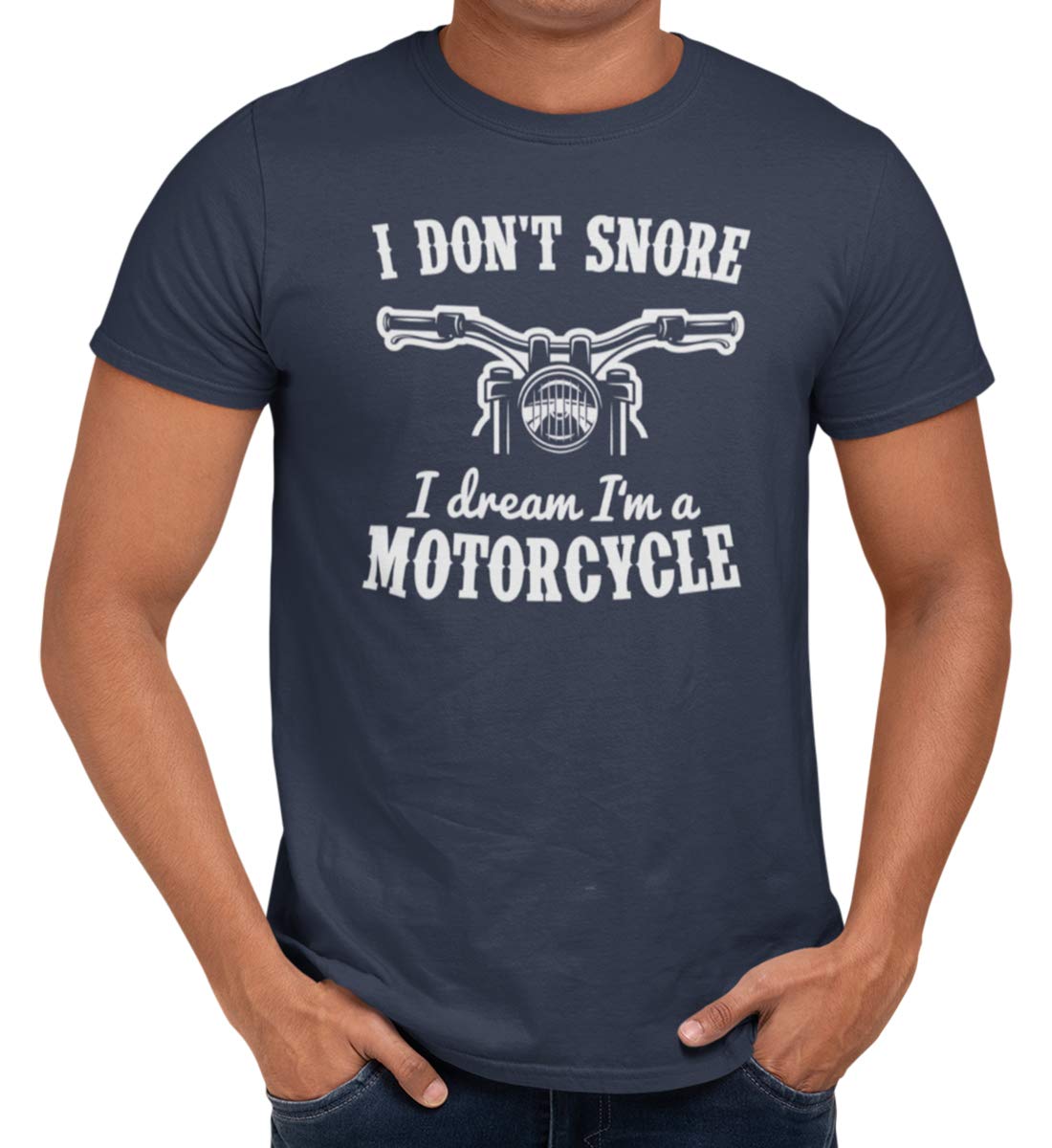 Getting Shirty Men's Blue I Don't Snore I Dream I'm A Motorcycle (Bike, Biker, Motorbike) /Unisex T-Shirt (Xl, )
