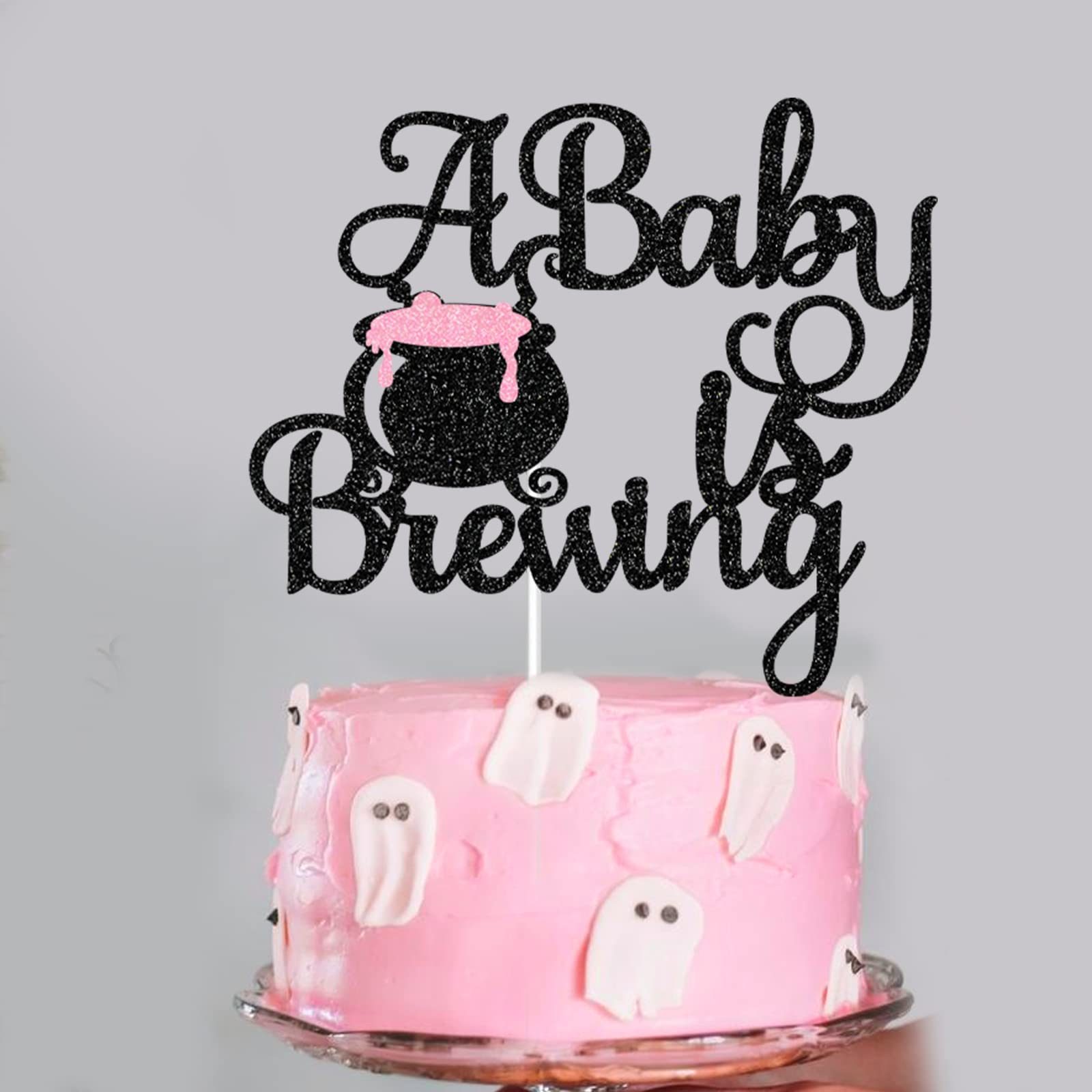 96-teiliges Halloween-Babyparty Geschirr Set – Mit „A Baby Is Brewing“ Aufdruck, Für 24 Gäste, Inkl. Teller, Servietten & Gabeln