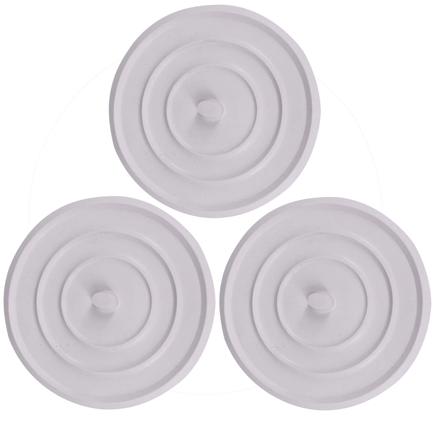 3 Package 4.5-Inches Silicone Bathtub Drain Stopper Plug Sink Plug Universal Sink Stopper and Travel Plug for Kitchens, Bathrooms and Laundries