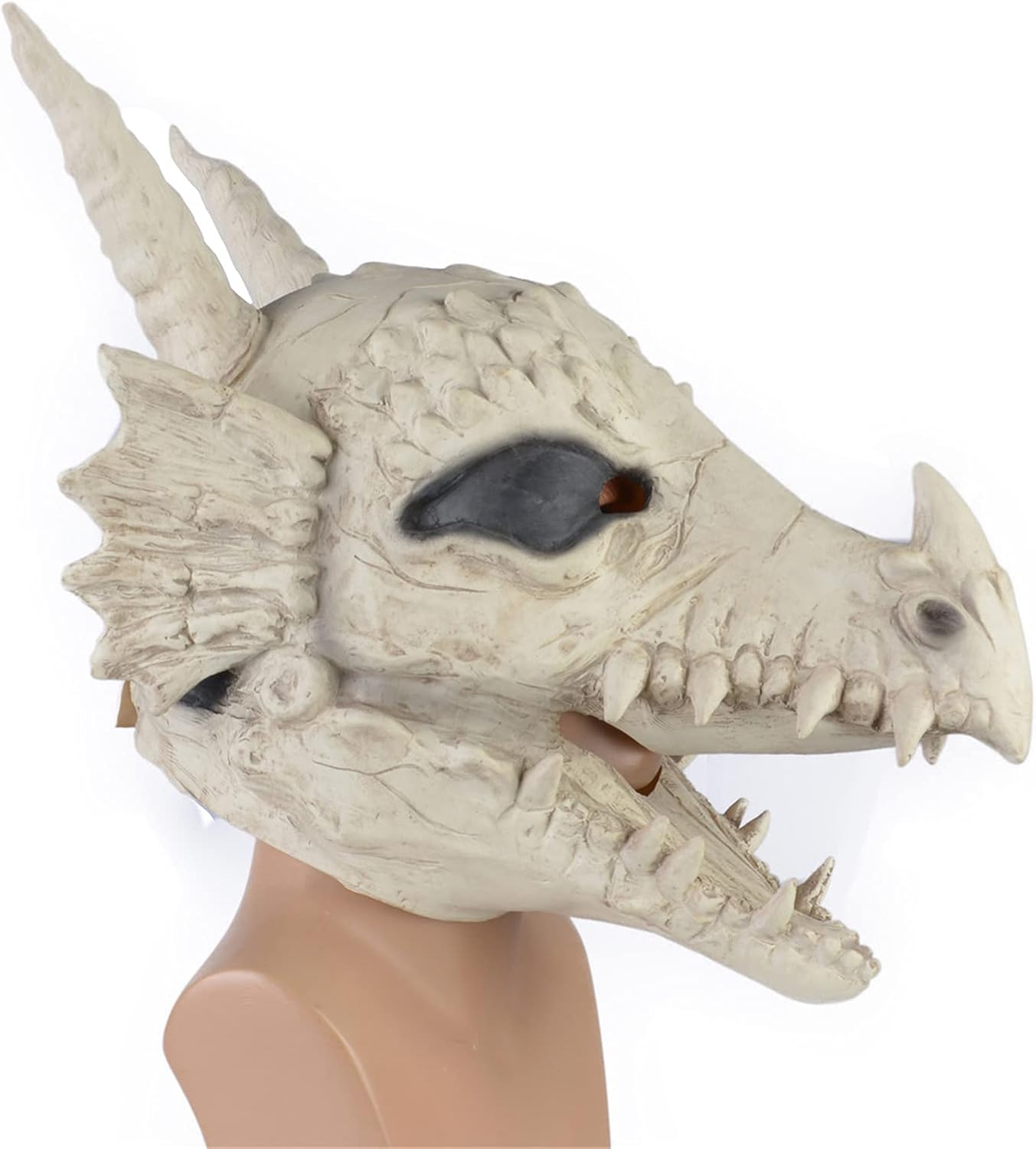 HAO Halloween Skeleton Dragon Mask - DIY Dino Mask Decor,Skull Dinosaur Mask Costume for Adults,Kids Cosplay Party Halloween Fancy Decoration