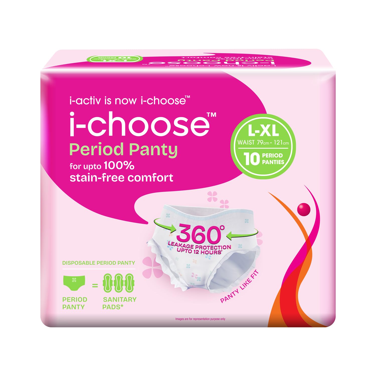 i activ Period Panty for Girls & Women | L-XL | 10's Pack | Disposable Period Panties for Women for Heavy Flow Periods | Maternity Pads after Delivery | 360 Degree Protection | Waist Size - 31" to 48"-image-12