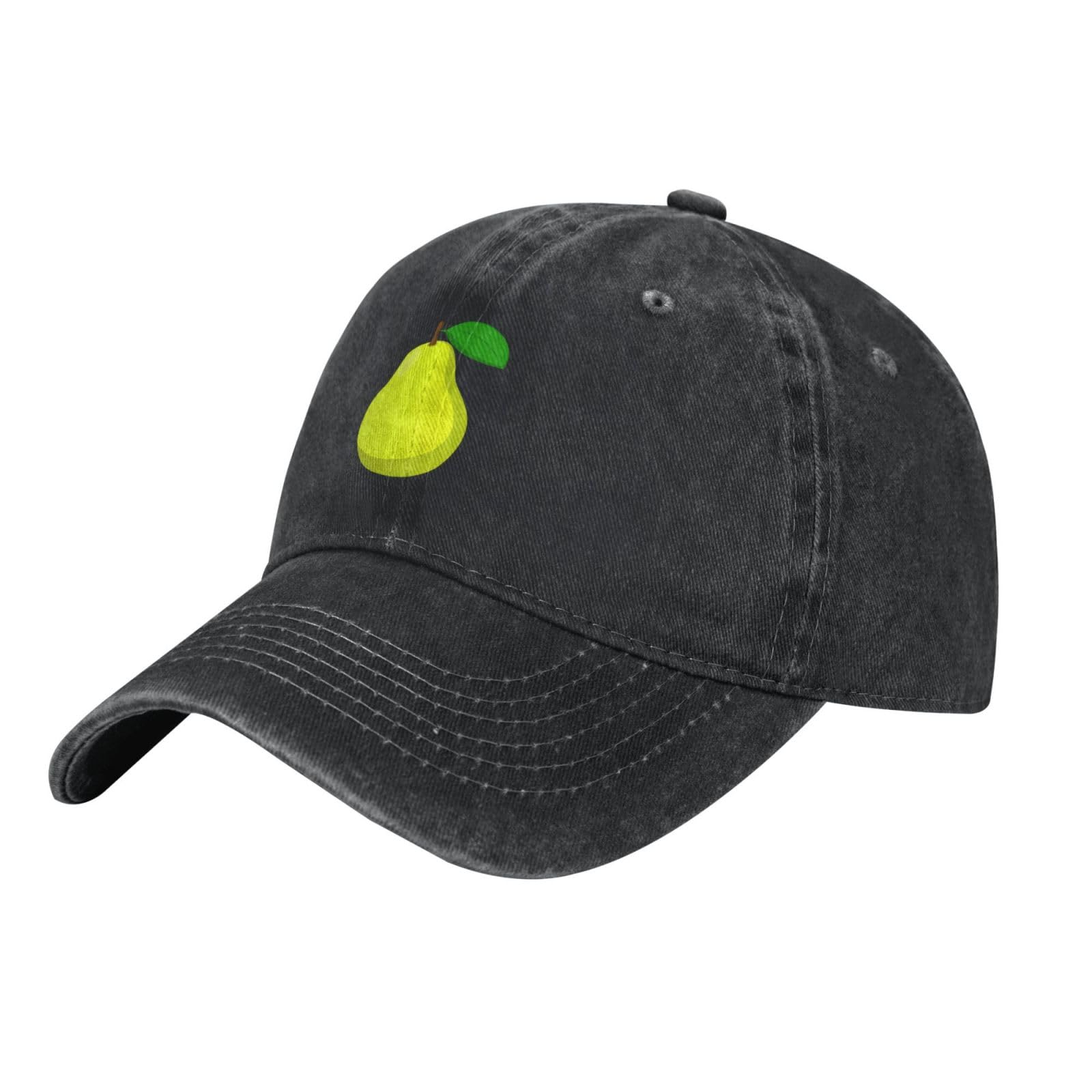 amazingtr Pear Fruit Baseball Cap Women Men Sun Hat Vintage Cowboy Hats Golf Caps Black