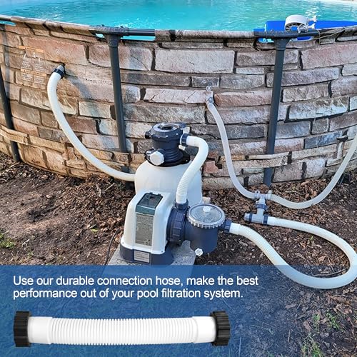 Image of 11535 Pool Sand Filter Pump Hose for Intex Sand Filter, 1.5'' Diameter Pool Pump Hose Replacement for Above Ground Pools & Saltwater Systems, 16 Inch Pool Hoses Interconnecting Pool Filter to Pump