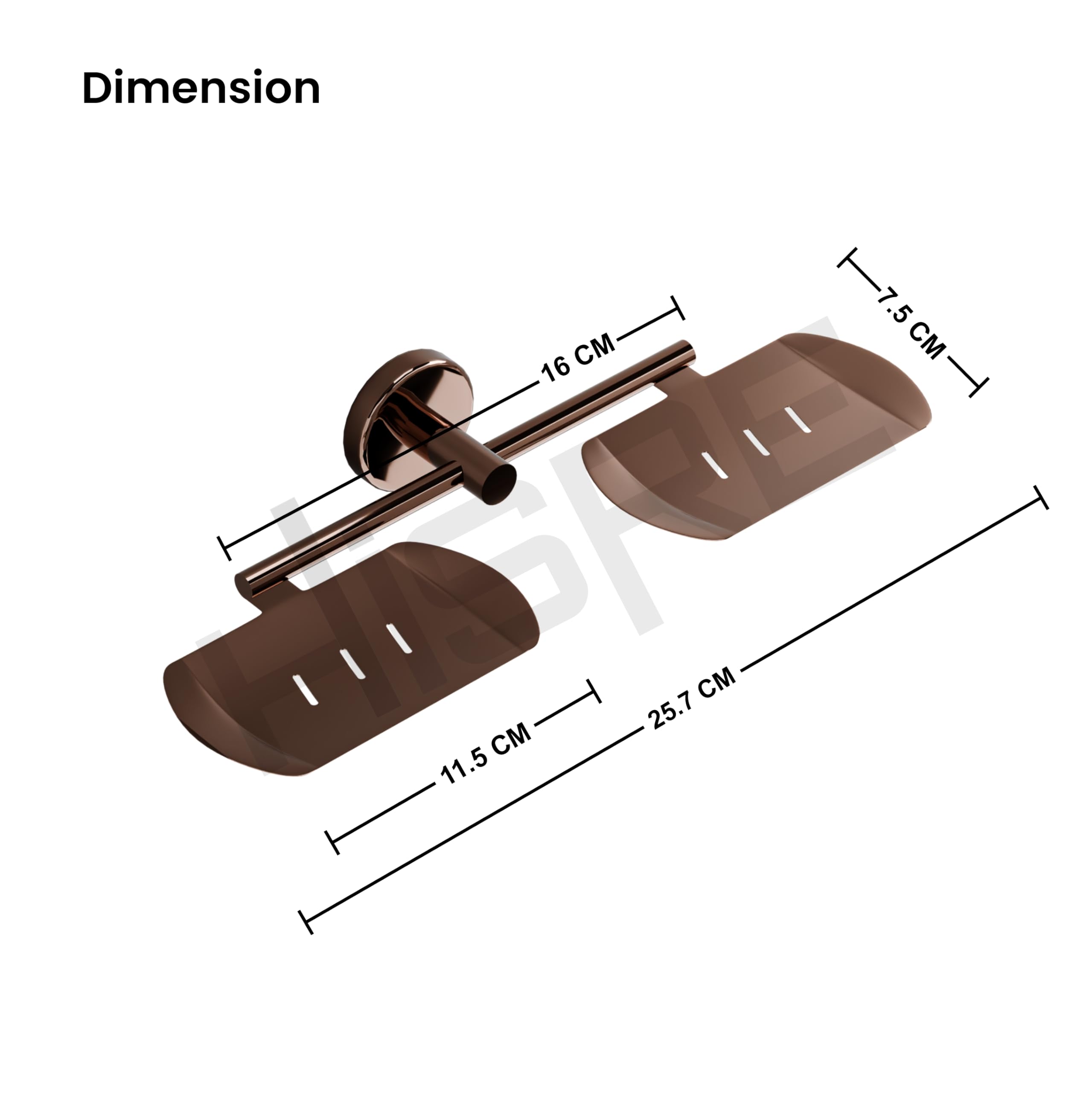HISRE Double Soap Dish Holder Wall Mounted | Rose Gold Bathroom Soap Tray with Dual Bar Holders, Modern Stainless Steel Soap Stand for Shower, Sink & Kitchen, photo 3 of 5