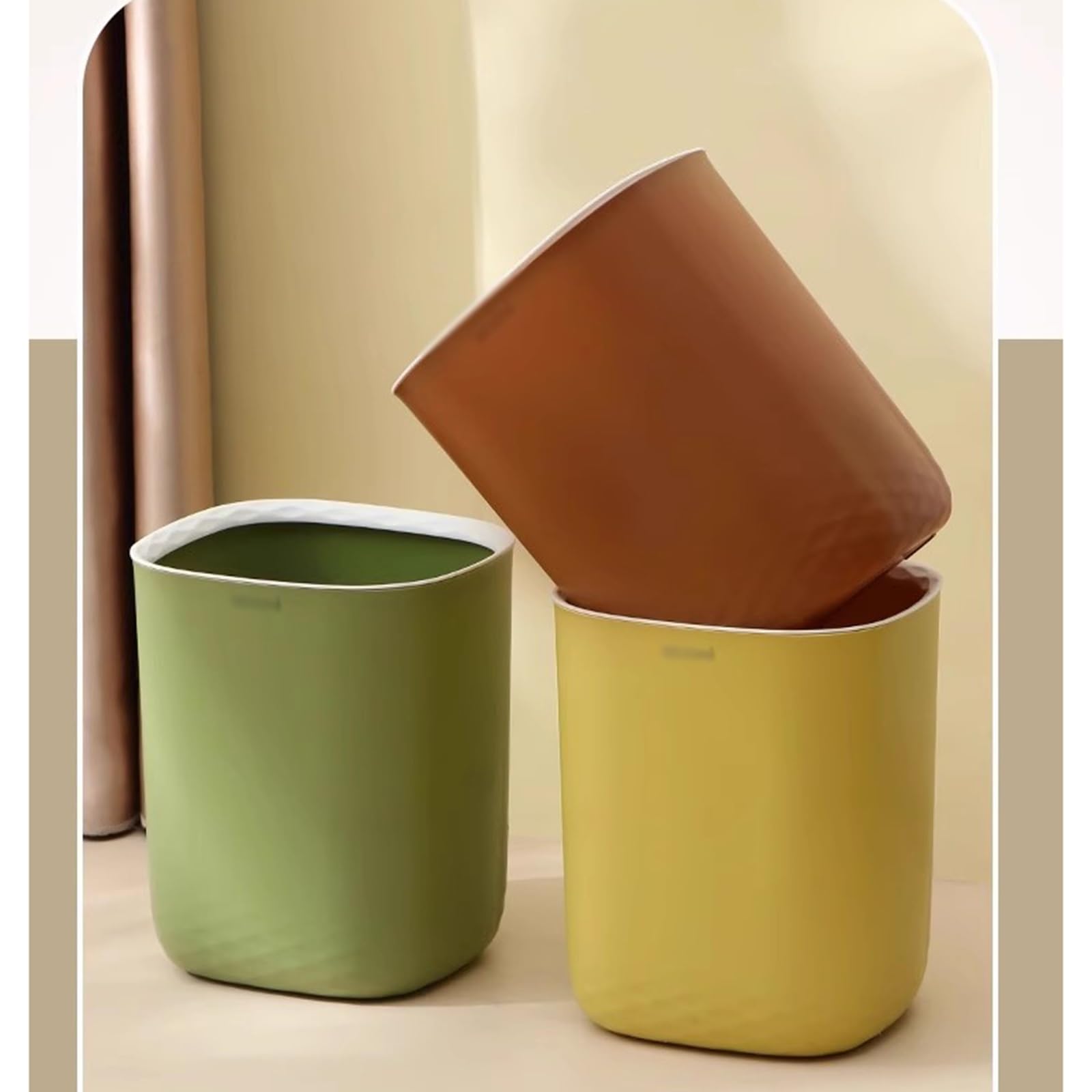 Mülleimer Küche Mülleimer Große Kapazität Kunststoff Wohnzimmer Schlafzimmer Papierkorb Mülleimer, 10L/15L Papierkorb(C,15L)