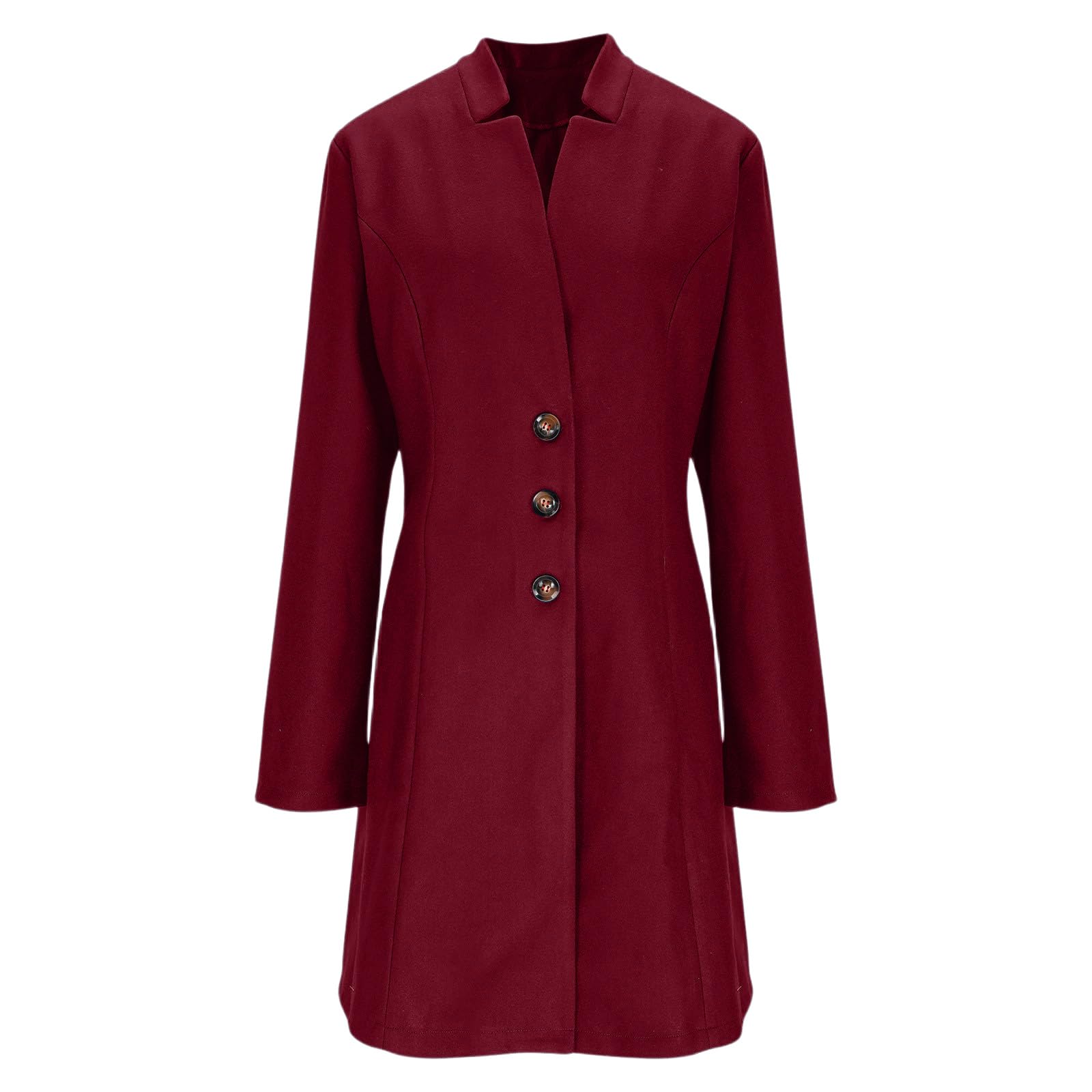 Wollmantel Damen Winter Winterjacke Elegant Wollwalk Jacke Einfarbig | Wintermantel Damen Wolle Tweed Jacke Lang Wintermantel Frauen Winddicht Wolljacke Mit Knöpfen Coat Women Langarm
