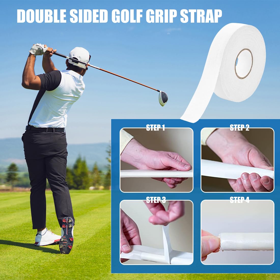 Grip Tape Sports Cinta Antideslizante y Autoadhesiva para Hockey sobre Hierba Cinta de Agarre Antideslizante para Golf Tenis Bádminton y Barra de Dominadas