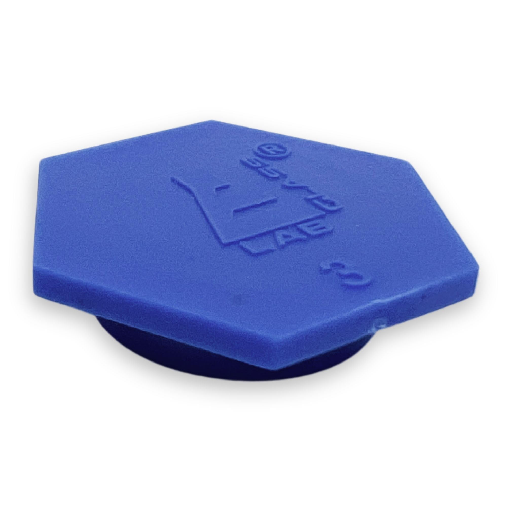 10-425mm Blue Open Hole Polypropylene Closure, PTFE/Red Rubber Septa, 0.040