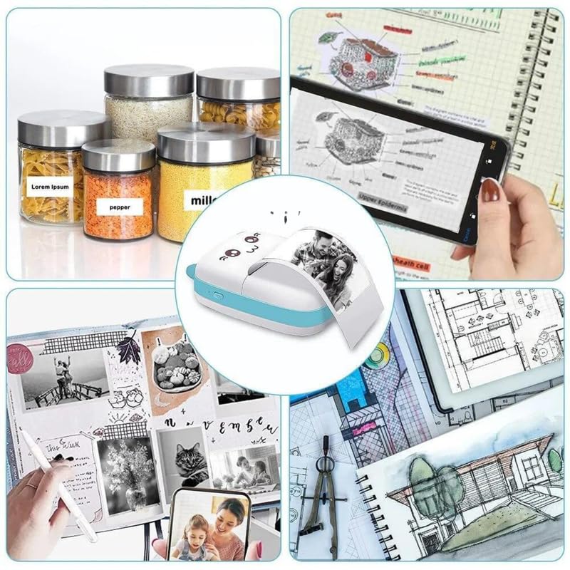 Image of Lambent 𝟏𝟓 𝐘𝐞𝐚𝐫 𝐋𝐨𝐧𝐠 𝐋𝐢𝐟𝐞 𝐖𝐚𝐫𝐫𝐚𝐧𝐭𝐲, Portable Bluetooth Thermal Printer, Mini Wireless Sticker Printer for Phone Photo Label and Memo Printing