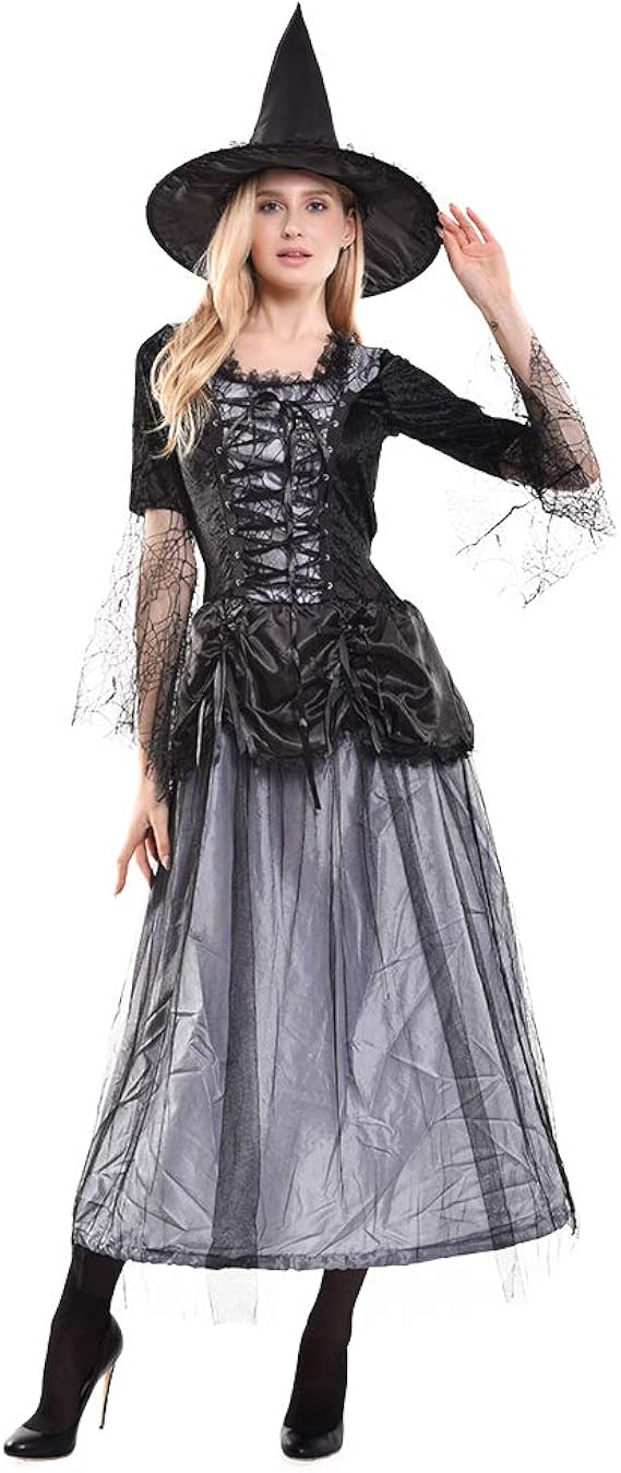 Amazon Co Jp Eraspooky ハロウィン 人気 魔女 ドレス 大人用 仮想 コスチューム ホビー