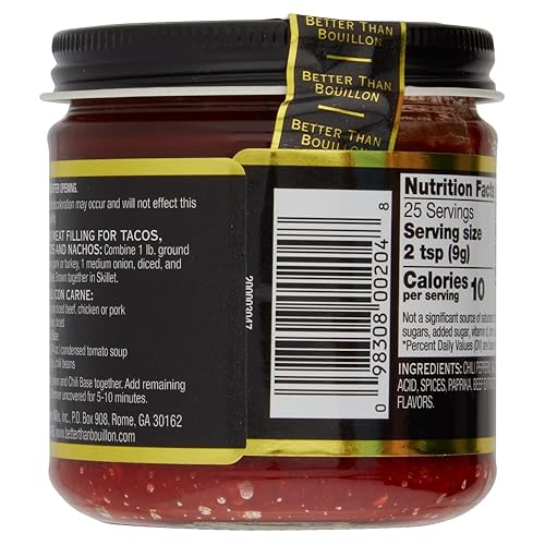 Miniatura 6 de Better Than Bouillon Base de chile, hecha de chiles tostados seleccionados y especias, base mezclable para mayor sabor, tarro de 8 onzas (paquete de
