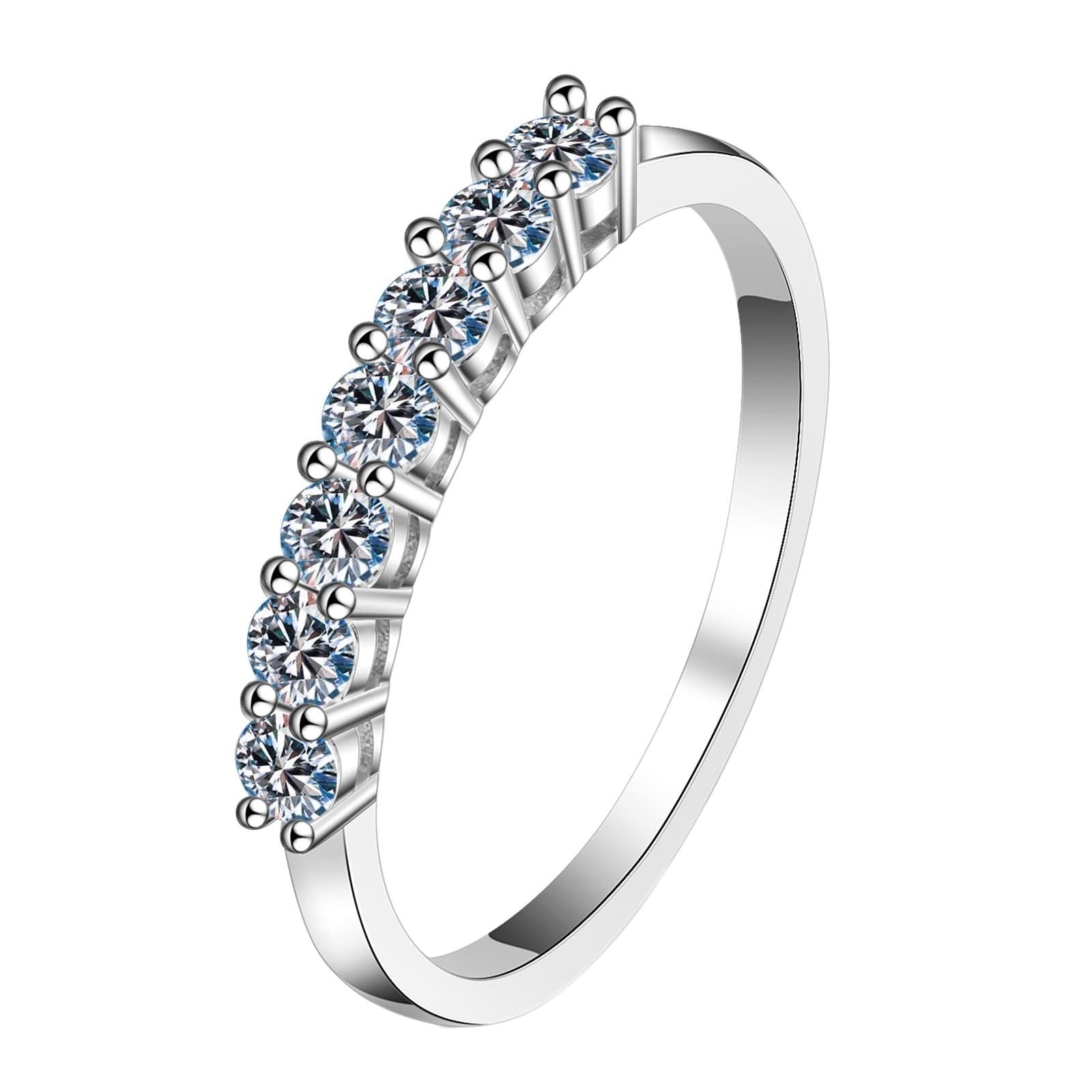 Pierścionki damskie białe złoto 375/585/750, okrągły syntetyczny diament 0,7 ct, srebrny pierścionek damski