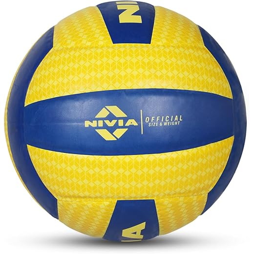 Nivia AIRSTRIKE PU Volleyball ( Size: 4, Color : Yellow and Blue, Ideal for : Training/Match )