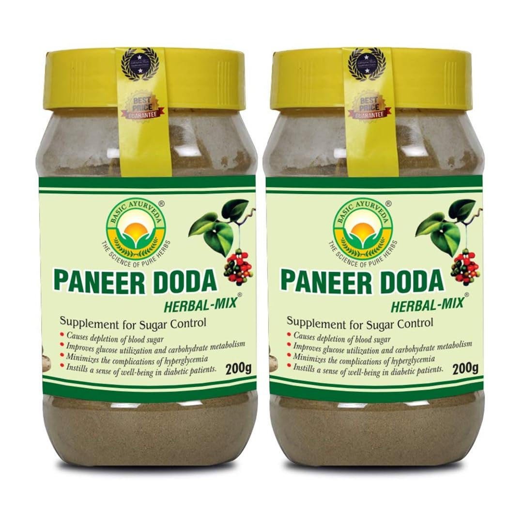 Basic Ayurveda Paneer Doda Herbal Mix Powder 200g (Pack of 2) - Boost Immunity, Detox, Digestive Health & Energy - Natural Support for Vitality & Wellness