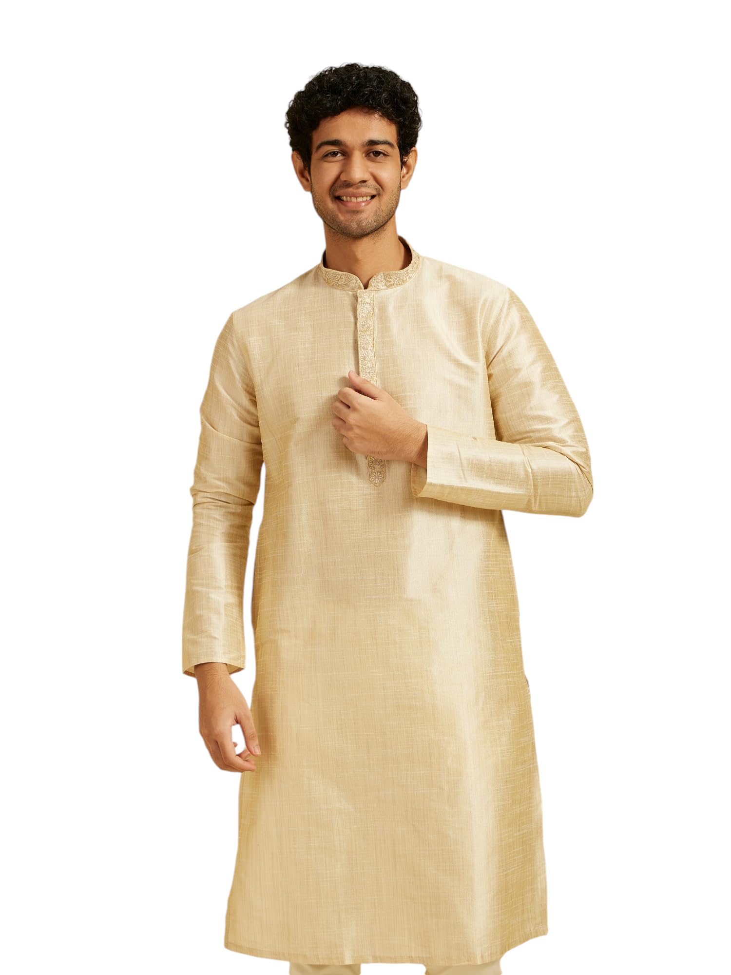 diwas by manyavar Men's Art Silk Solid Kurta (1pc)-picture-25