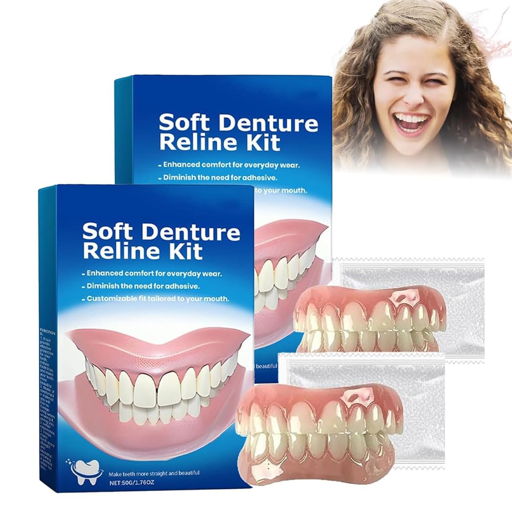 Fit Denture Silicone Reline Kit - Soft Denture Reline for Men and Women