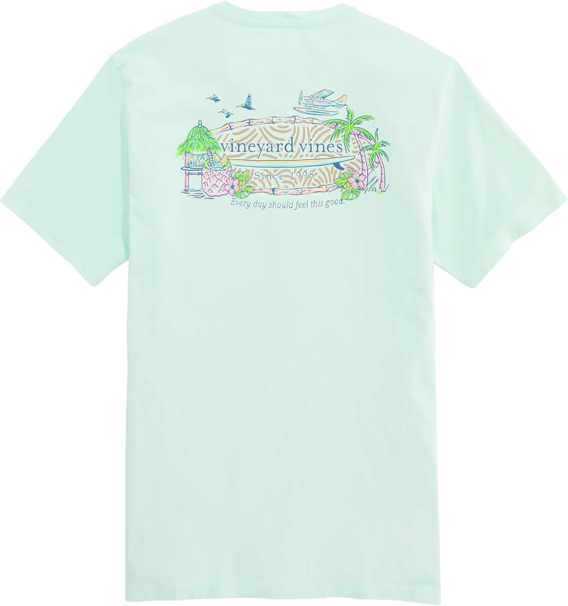 Vineyard Vines Men's Beach Bar Surfboard Logo Short-Sleeve Pocket Tee