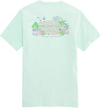 Vineyard Vines Mens Beach Bar Surfboard Logo Short-Sleeve Pocket Tee
