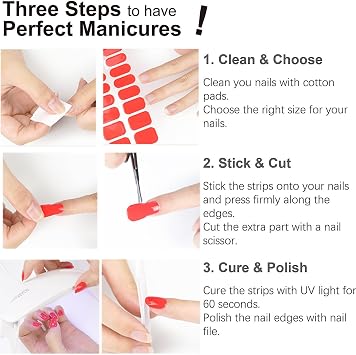 Semi Cured Gel Toenail Strips, 26 Pink Gel Toe Nail Stickers, Works with Any UV Lamps
