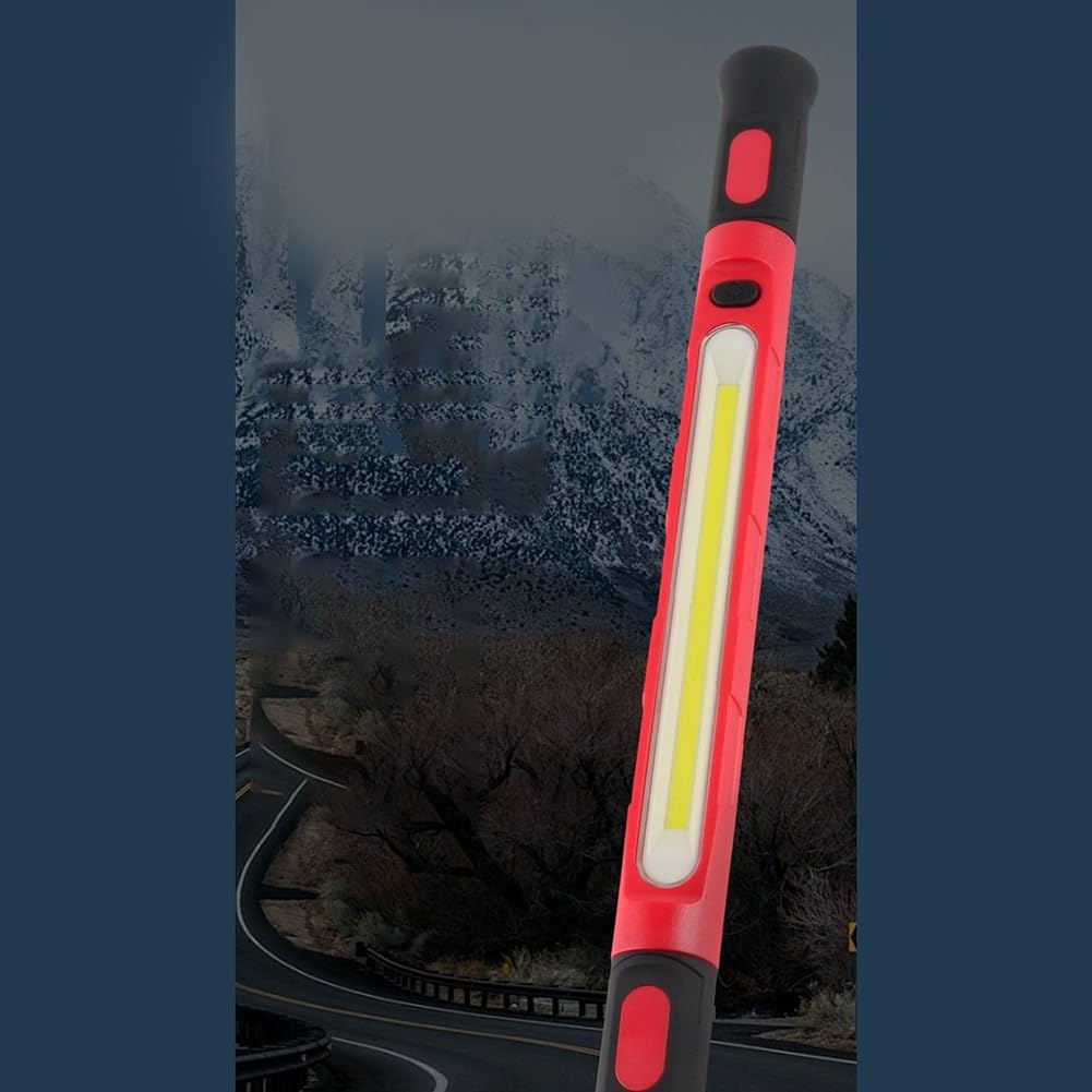 Magnetische LED Arbeitsleuchte 1230LM Wiederaufladbar(Red) | 1230 Lumen Superhell, 3 Lichtmodi, weiß/warm, ideale Ausleuchtung für detaillierte Arbeiten