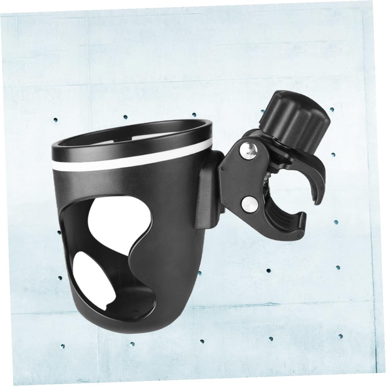 Yardwe 3 Pezzi Portabicchiere Girevole per Passeggino con Morsetti Flessibili e Protezione Antiscivolo per Bottiglie Supporto Multiuso per Bicicletta Scooter e Carrelli Nero