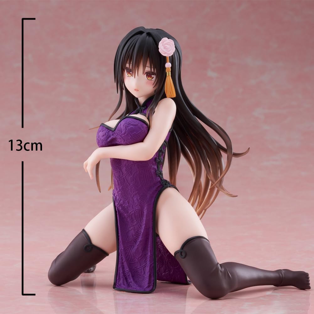 Zhongkaihua Figura de acción de anime Girl Cheongsam Kotegawa Yui/Konjiki no Yami, figura de acción de PVC, 13 cm, modelo de figura, decoración de escritorio, adornos, regalos hechos a mano, figuras