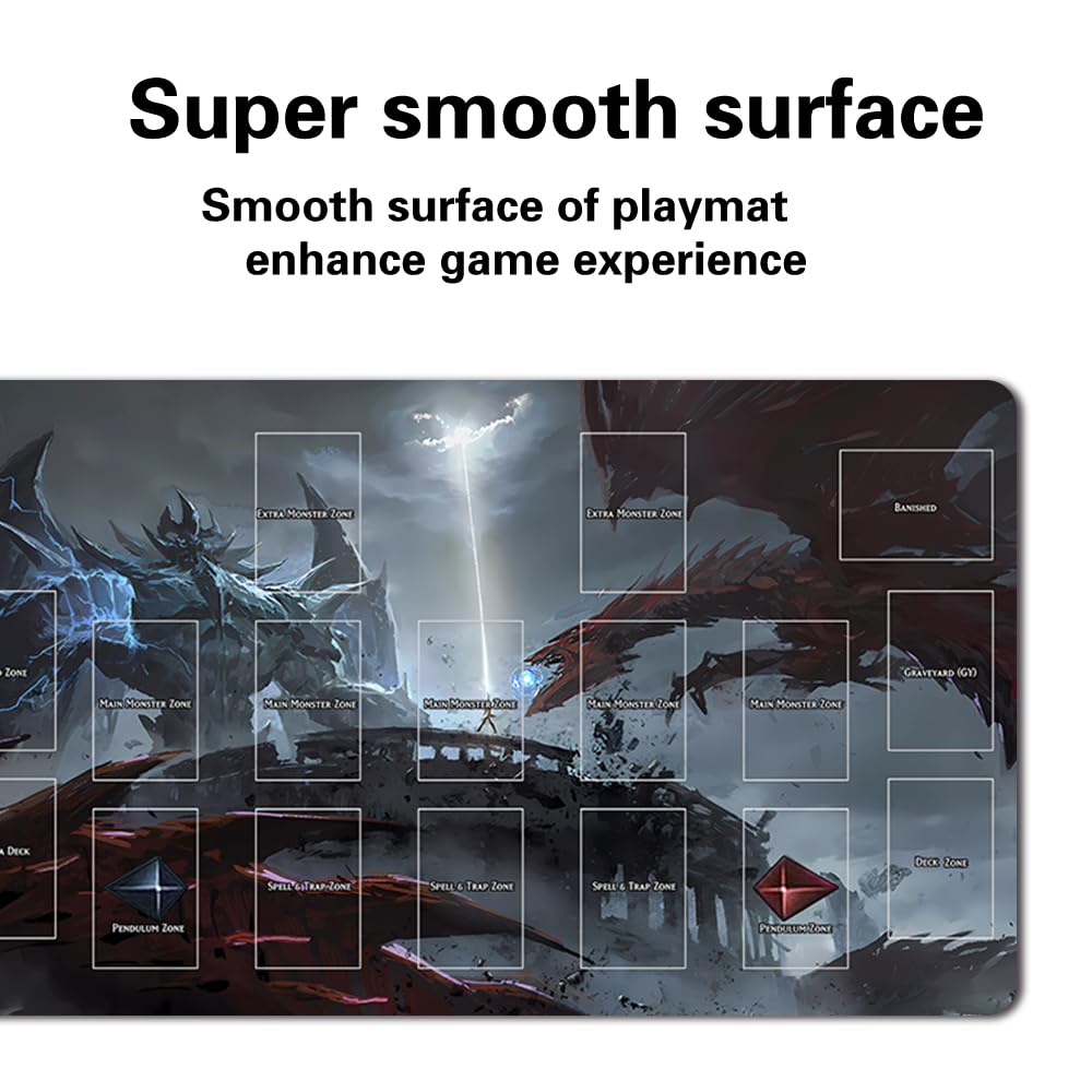 Tapis de jeu de société YGO - Avec sac étanche et zones pour cartes - Dimensions