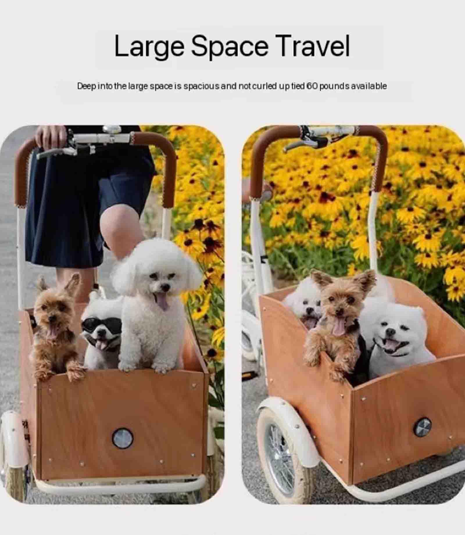 FAXIOAWA Carrello da Bicicletta per Cani da Compagnia La Bici a Tre Ruote inversa può Portare Animali Domestici, Prendere la Bici Genitore-Figlio espressa, rimorchi per Biciclette da Viaggio (Nero)