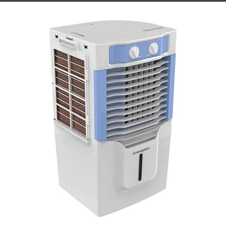 Crompton Air Cooler-10 Liter with Ice Chamber & Honey Comb Cooling Pads Highspeed-Small Size Personal Portable Mini Tower Desert Air Cooler for Home Office Room Bedroom Hall |Summer| Blue India 19Q
