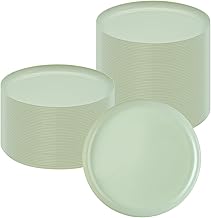 Moderna 6.3 Inch Premium Disposable Plates, 200 Round Plastic Plates For Parties - Durable, Heavy-duty, Mint Green Plastic Dinner Plates, For Warm And Cold Foods, Ideal For Cafes - Restaurantware