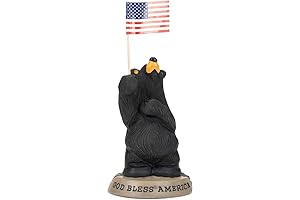 Bearfoots by Jeff Fleming God Bless America Black Bear 5.5 x 3 Figurine