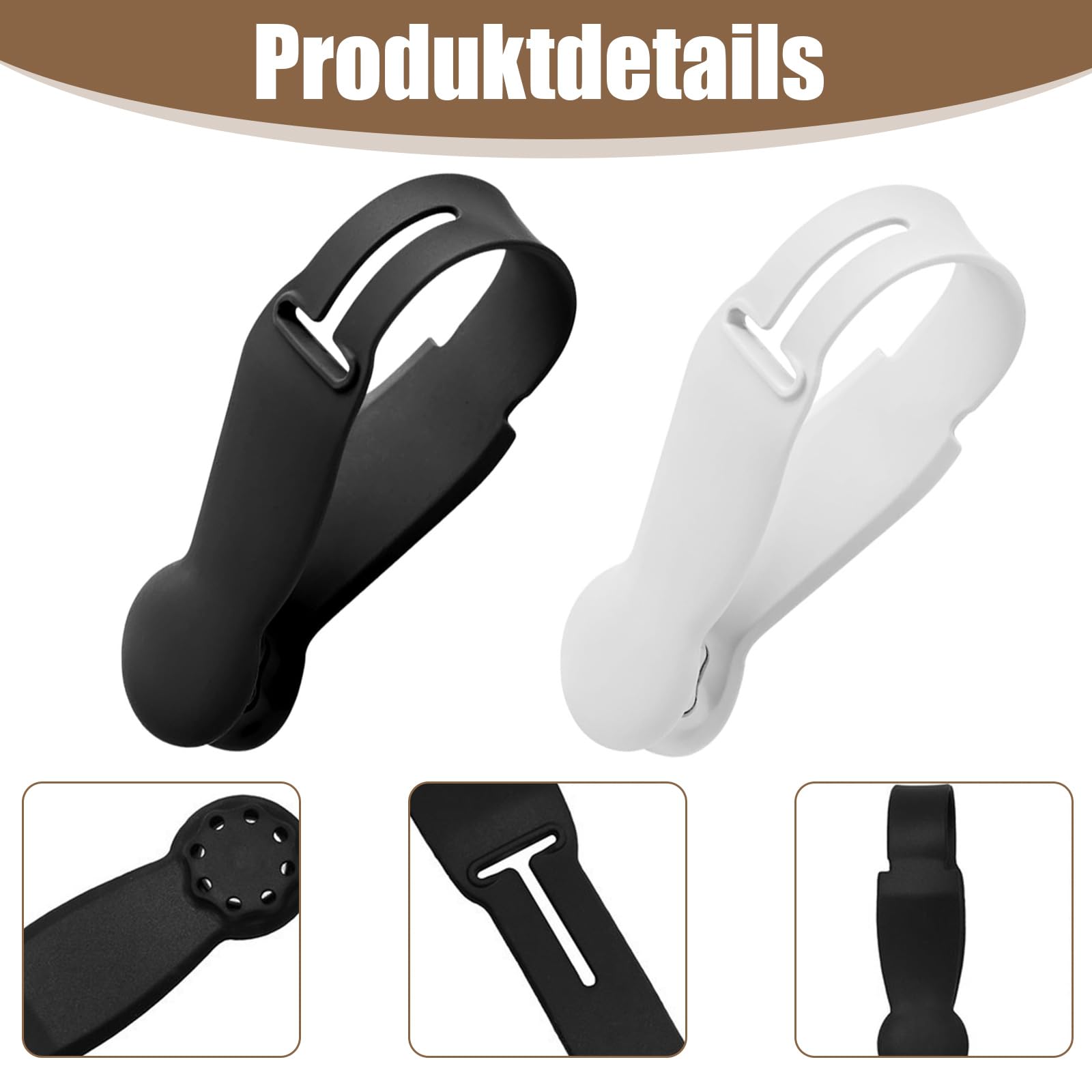 Clip per asciugamani in silicone, clip magnetiche, 4 (nero + bianco)