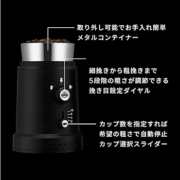 Amazon.co.jp: BODUM ボダム コーヒーミル 電動ミル BISTRO