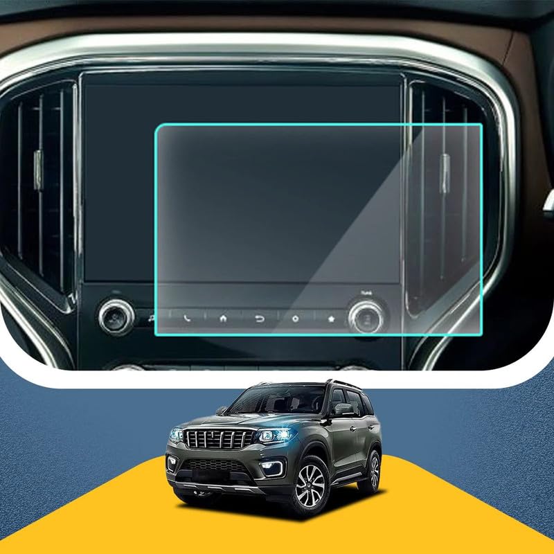 Screen Guard for MAHINDRA SCORPIO N 2022 -Running [NZ6, NZ8, NZ8L] INFOTAINMENT SYSTEM 8 Inch Protector || Car TouchScreen Display Accessories [Not Tempered Glass] GLOSSY-image-32