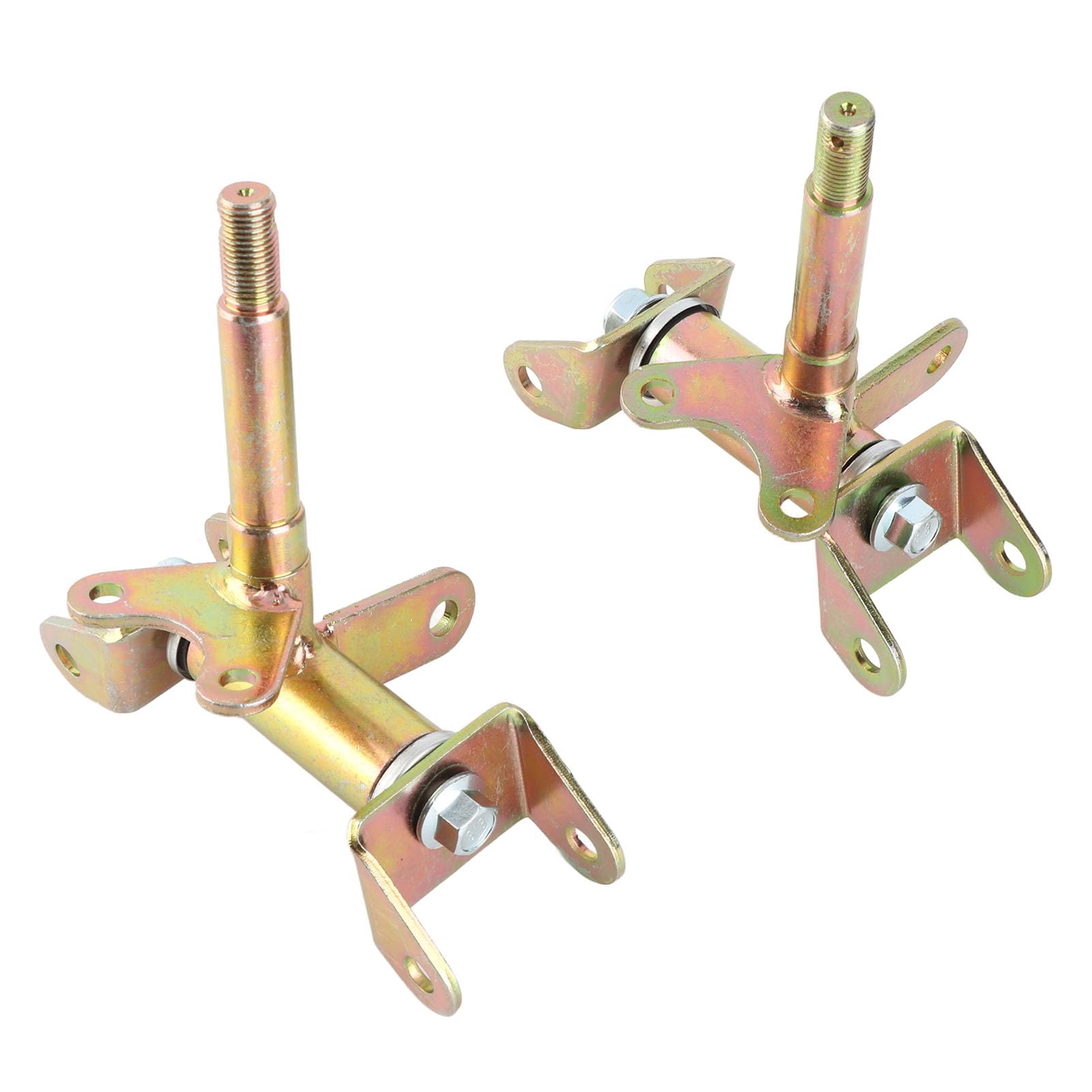 Aramox Przednia Zwrotnica Kierownicy Para Wrzecion Stop Metali Średnica Wewnętrzna 17 Mm Zwrotnica Kolumny Kierowniczej do Hamulca Bębnowego ATV 4-kołowe Gokarty 50 Cm3 Lewe i Prawe Przednie Koła