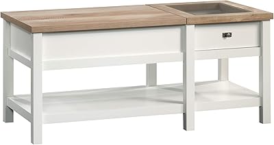 Sauder Cottage Road Lift-top Coffee Table, Soft White finish