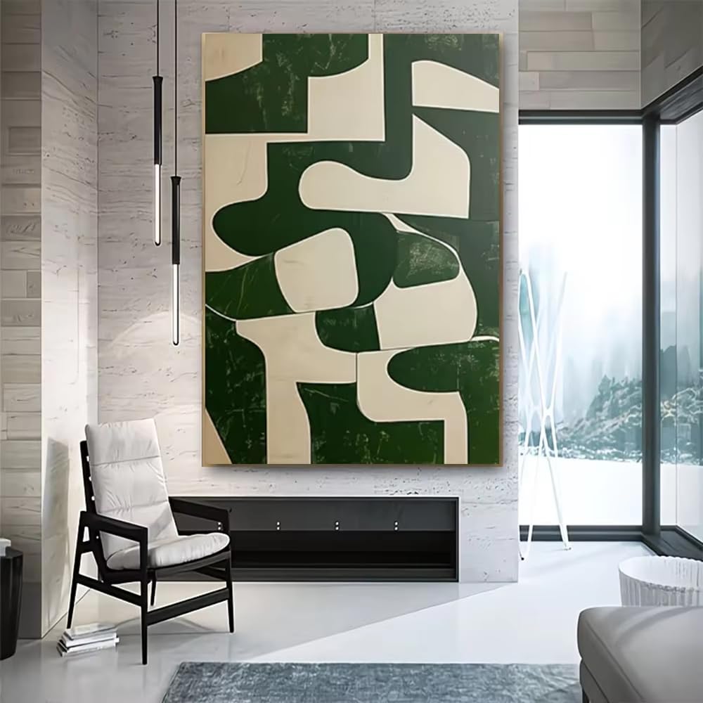 AEFOUU Wall Pictures Large Abstract Wall Art Painting Red White Modern Minimalist Artwork Living Room Decorative Poster Mural(60x80cm/24x32in/Frameless)