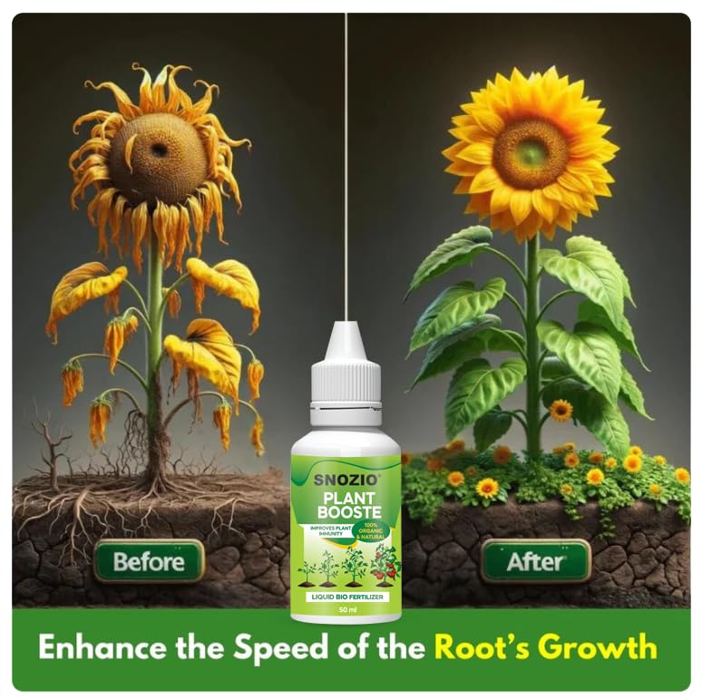 SNOZIO Organic Plant Boost Liquid Biofertilizer (3 x 50ml) ||100% Organic |Plant Booster for Speed Growth | Booster - Promotes Healthy Roots & Speed Growth of All Home Garden Plants 4