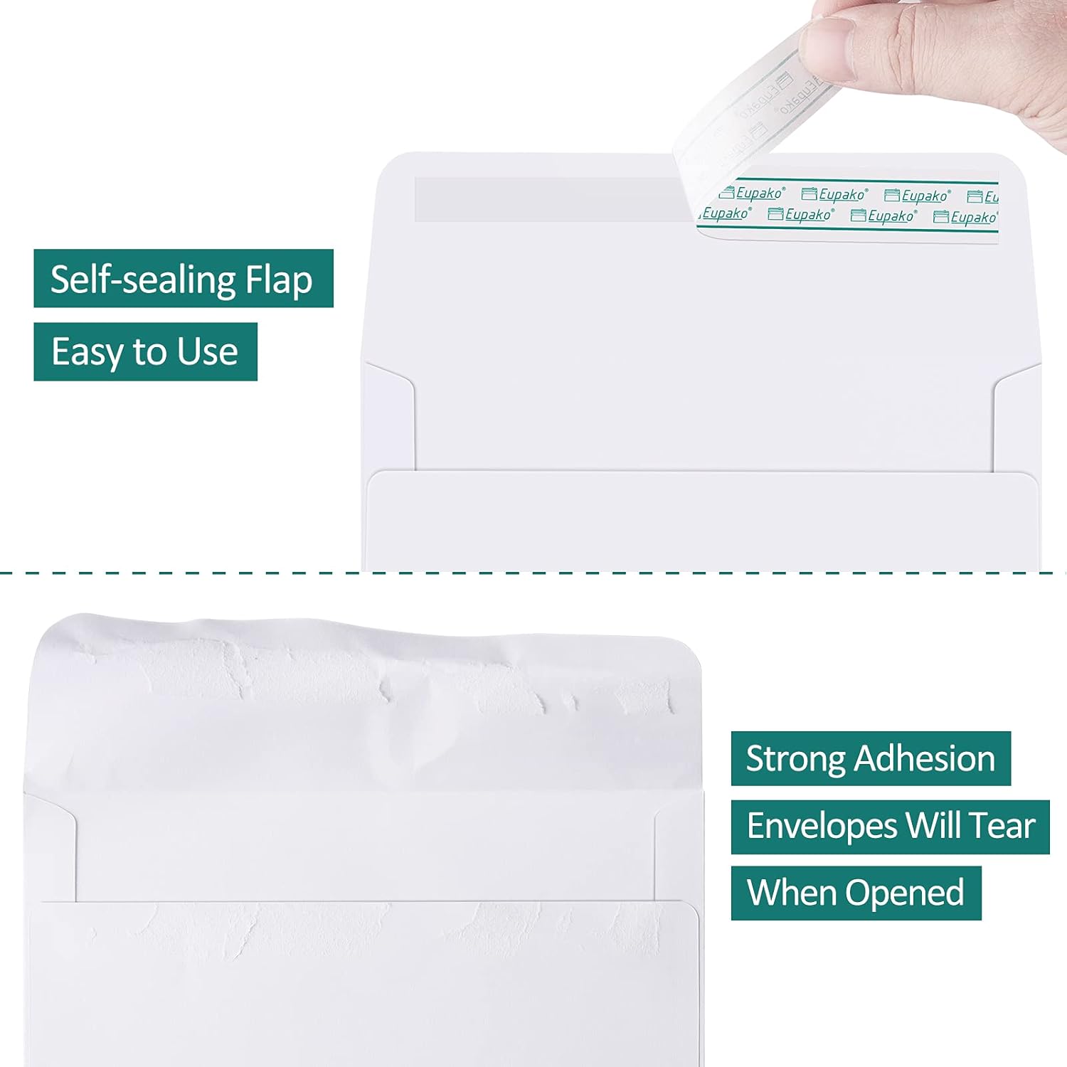 Eupako A9 Envelopes Sefl Seal 250 Pack, White Invitation Envelopes for Photos, Invitations, Announcements, Wedding, Baby Shower, 5-3/4 x 8-3/4 Inches