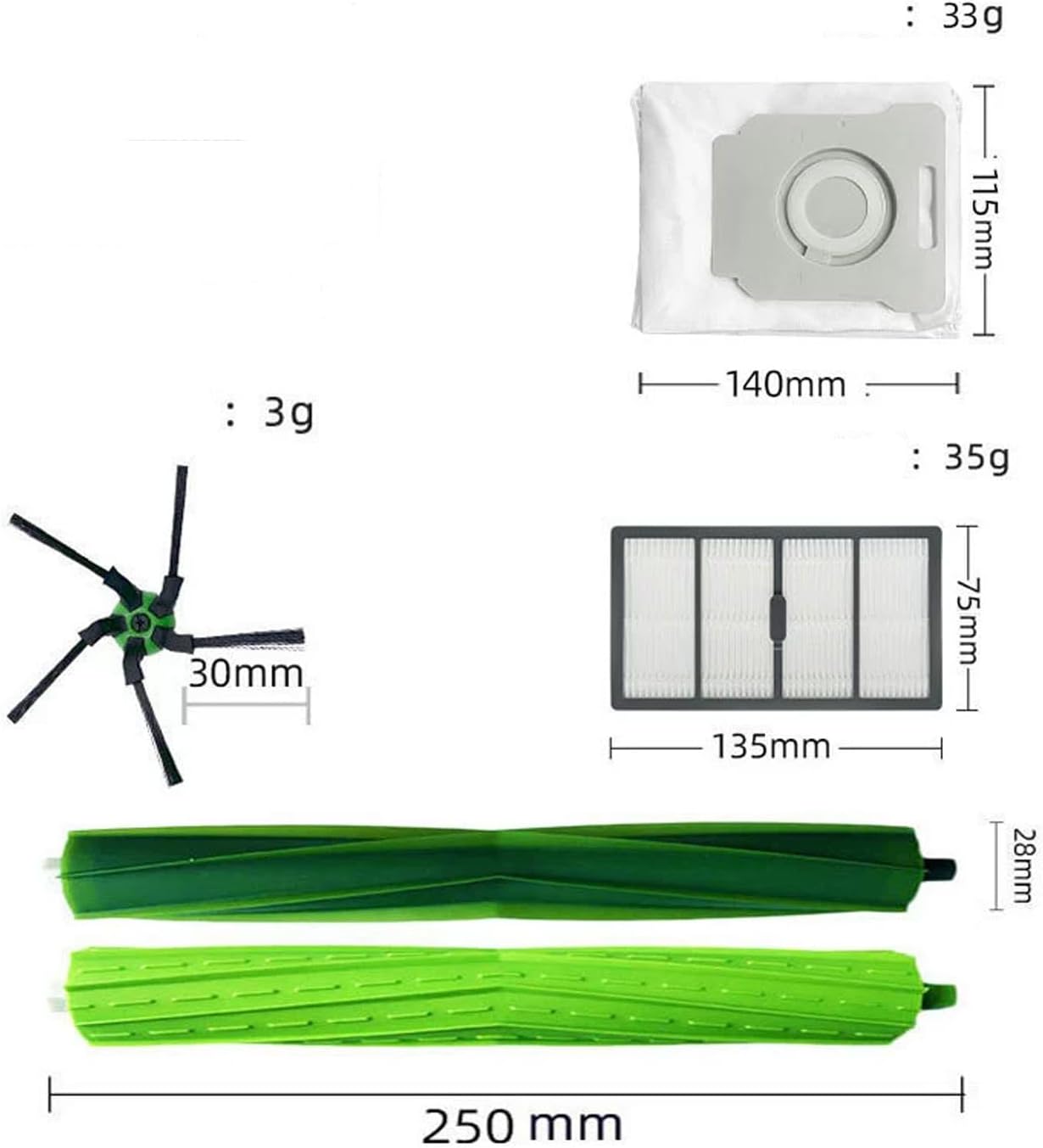 16 Packs Accessories Kit Compatible with iRobot Roomba s9 9150 s9+s9 Plus 9550 Series Vacuum Cleaner, Replacement Parts Include 2 Main Brush, 4 Hepa Filters, 6 Side Brush and 4 Dust Bags