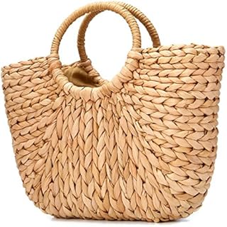 Summer Beach Bag, JOSEKO Women Straw Paper Handbag Top Handle Big Capacity Travel Tote Purse