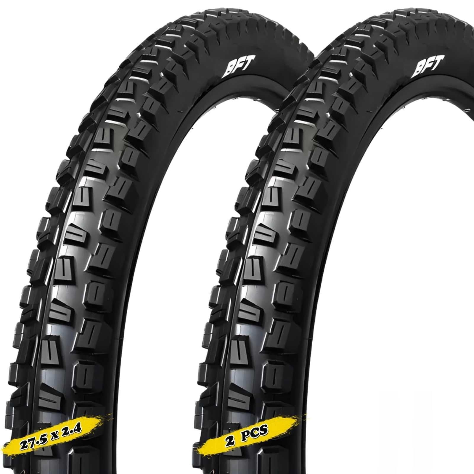 2pcs 27.5x2.4 Pneumatici per Bici | 27.5 2.4 Pneumatico Antiforatura per MTB | Resistente ai Pneumatici da Montagna con Fianco Rinforzato | Battistrada a Blocchi per Terreni Irregolari