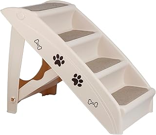 Epetlover Dog Stairs & Steps for High Beds Folding Pet Ladder for Small Dogs Plastic Anti-Slip Safe Cat Ramp, No Assembly Needed