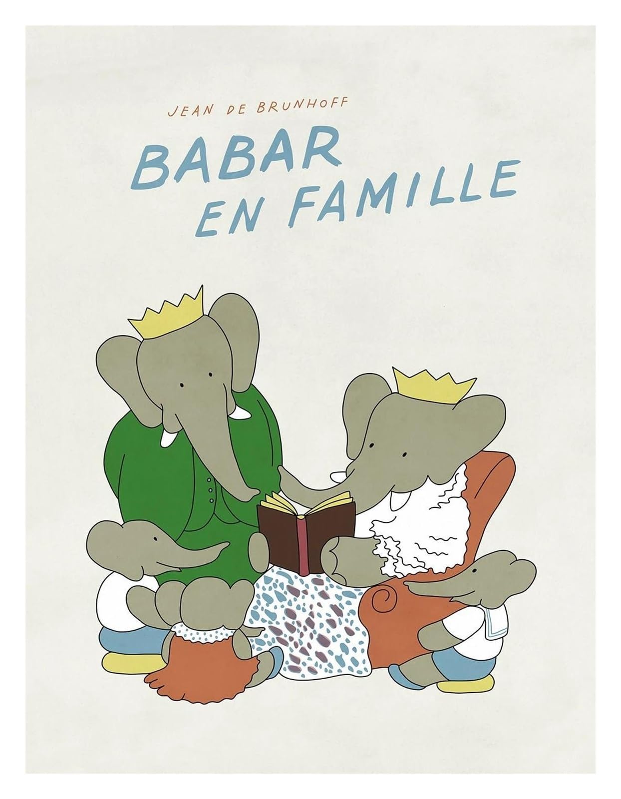 Tableau éléphant vintage : affiche illustration toile déco salon 30x42 cm