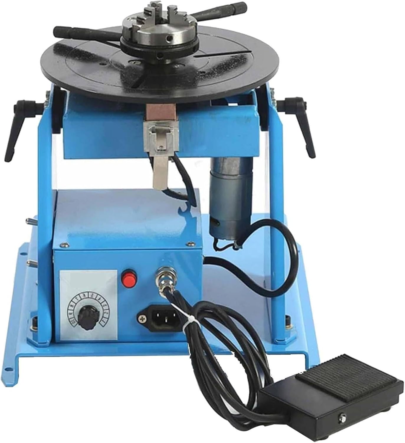 Welding turntable manipulator, welding positioner with foot switch, 3-jaw lathe chuck 2-10RPM workbench(WelderPositioner)
