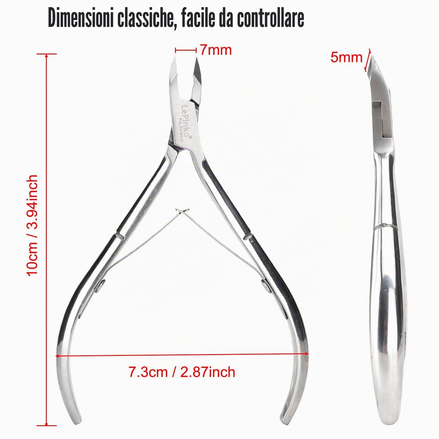 Tronchesino per cuticole, in acciaio inox di alta qualità, per manicure e pedicure a casa/spa/salone, confezione da 4