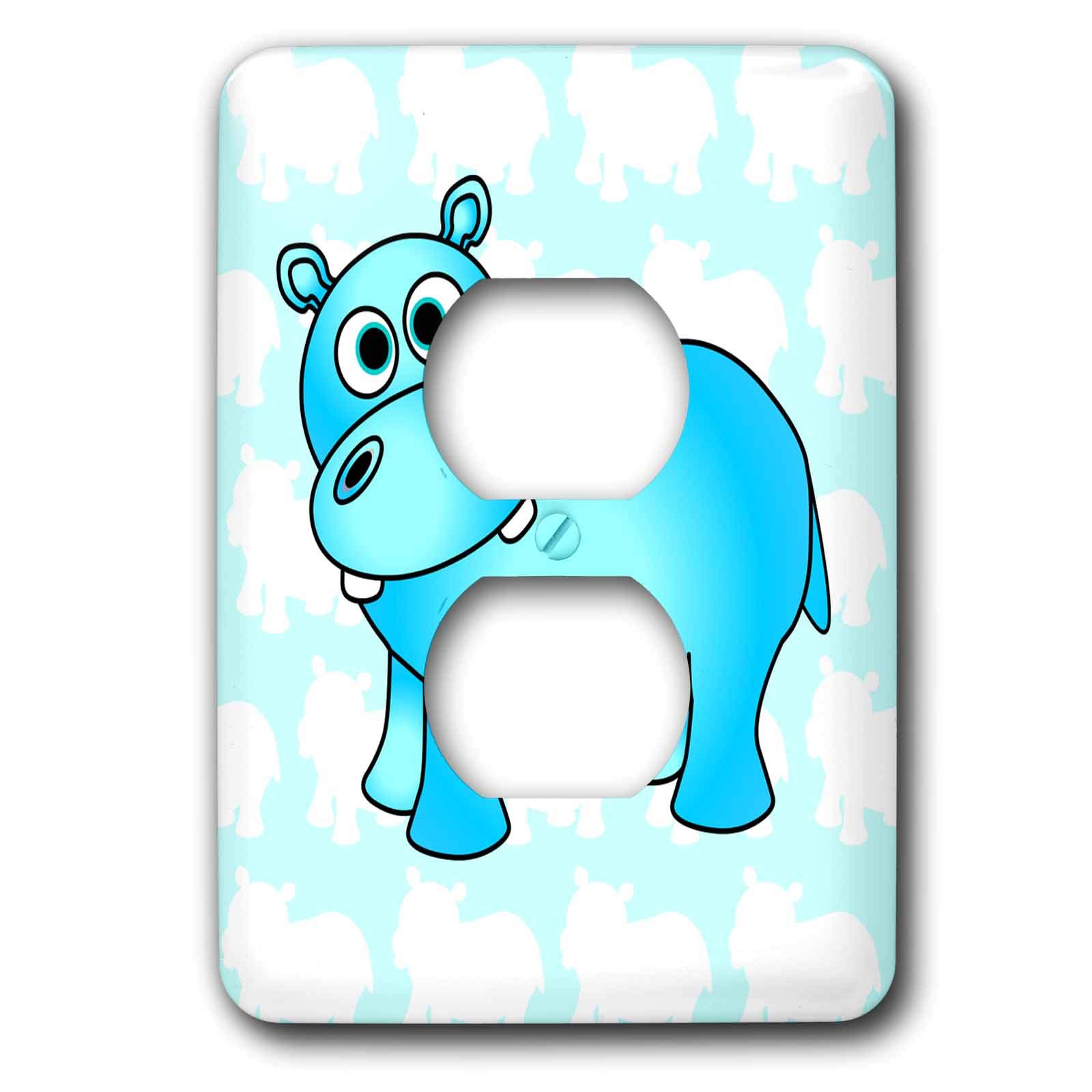 Cache-prise bleu hippopotame lsp_6133_6 finition haut de gamme par 3dRose