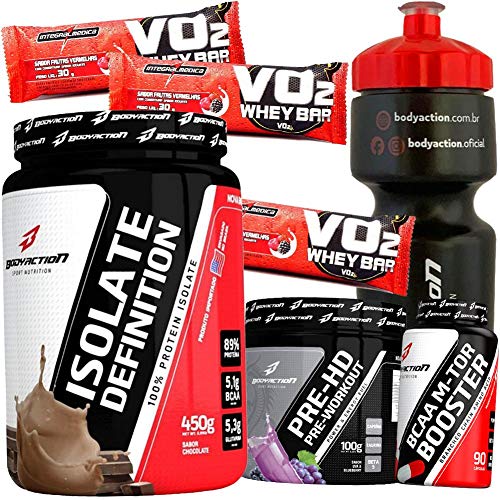 Combo Suplementos Whey protein Isolado Sem Lactose + Bcaa + Pre treino - Chocolate