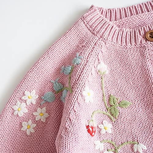 Baby Girls Knitted Cardigan Sweater Crewneck Knit Crochet Button Closure Cardigan Tops Coat Outwear for Toddler4