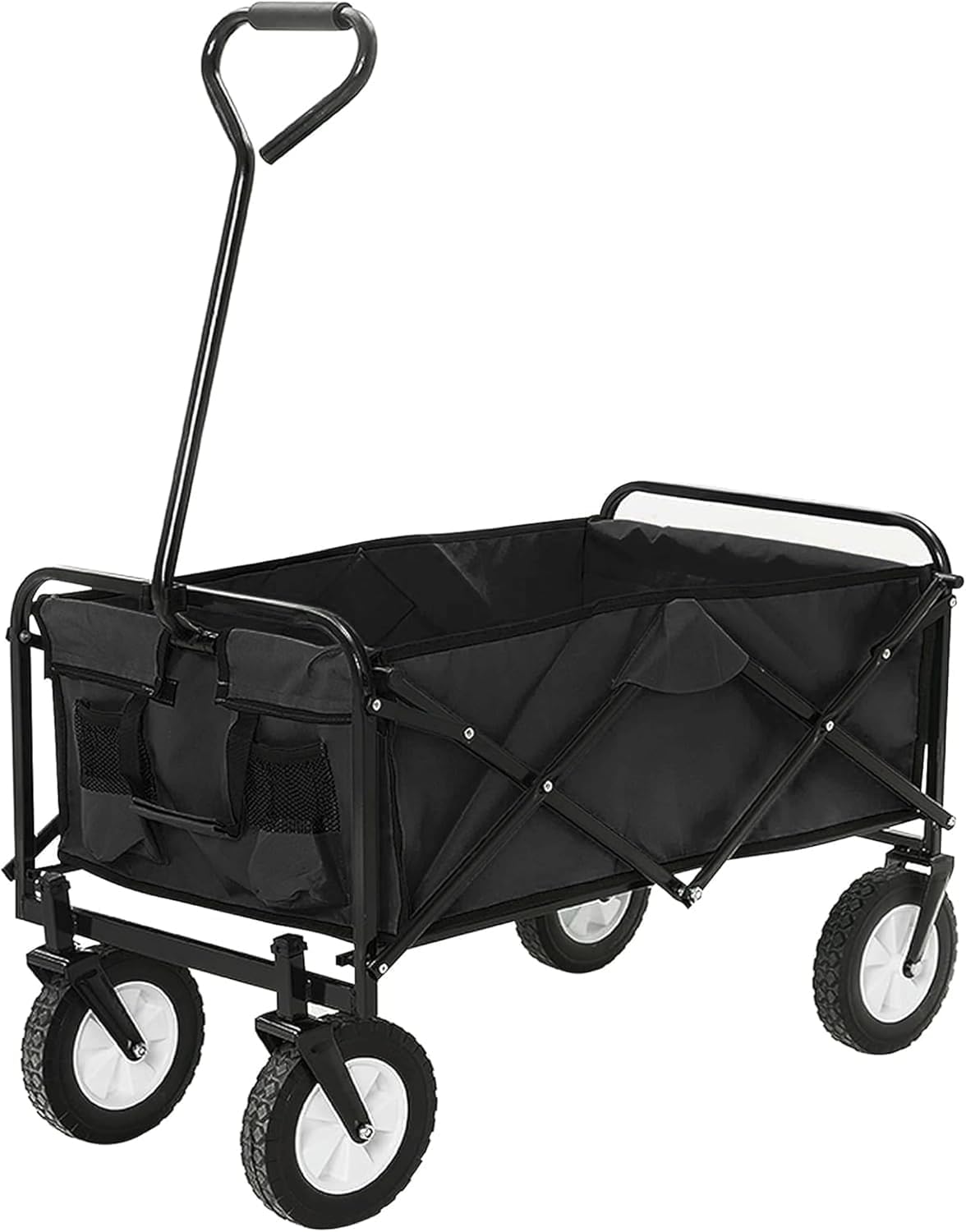 Beach Portable Trolley, Collapsible Utility Cart 80kg Multicolor Camping Beach Outdoor Picnic(Black)